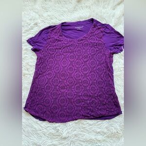 women’s croft and borrow lace overlay top